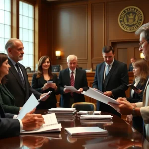 Judicial professionals discussing candidates for circuit judge in Tallahassee.