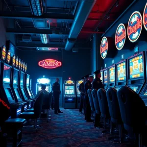 Law enforcement officers during a raid on an illegal gambling venue in Tallahassee
