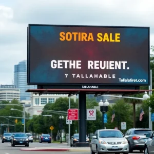 Digital billboard in Tallahassee showing 'Not For Sale' message about TMH