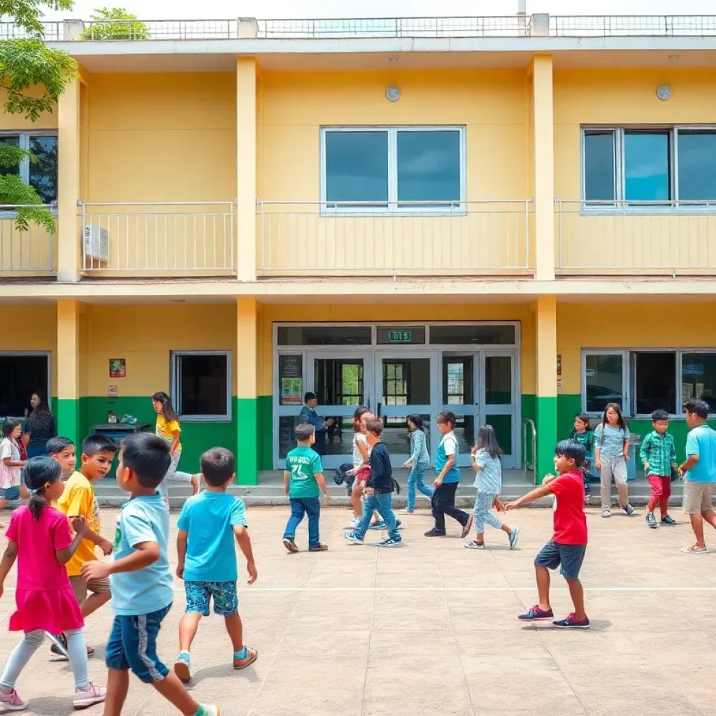 Students playing at a school playground in Tallahassee
