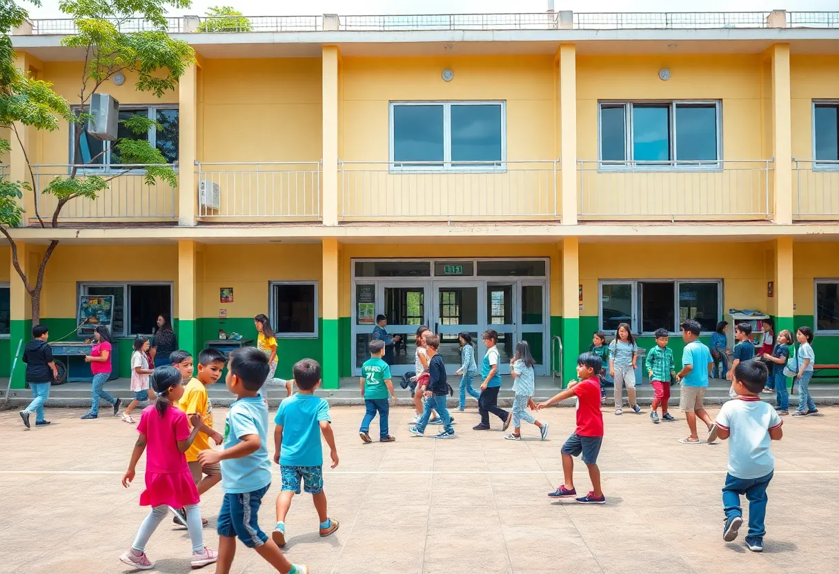 Students playing at a school playground in Tallahassee