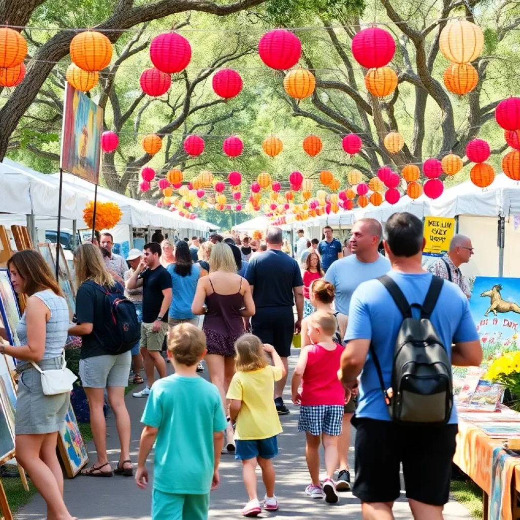 Outdoor festival with artists and families in Tallahassee.