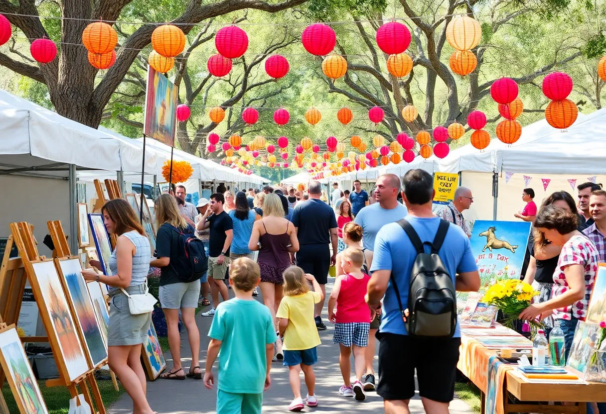 Outdoor festival with artists and families in Tallahassee.