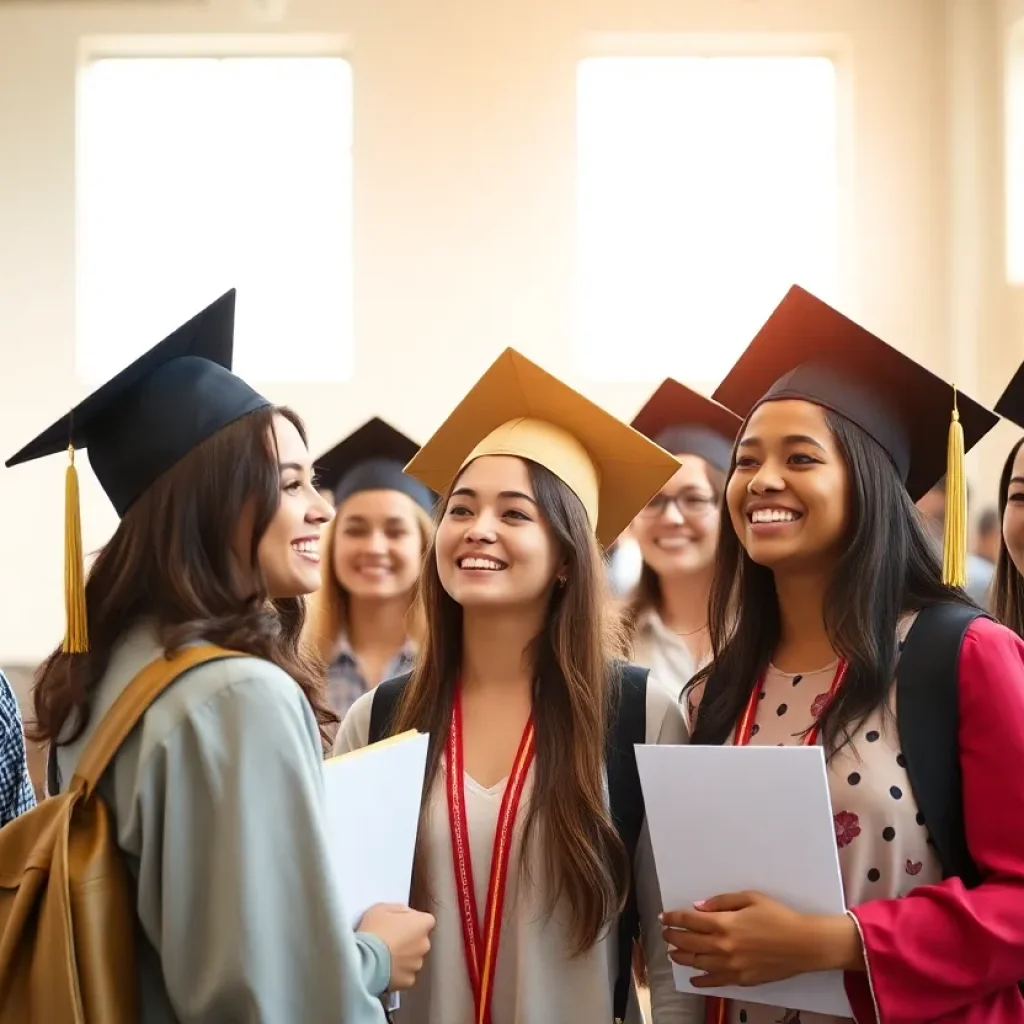 Students celebrating their academic achievements at graduation
