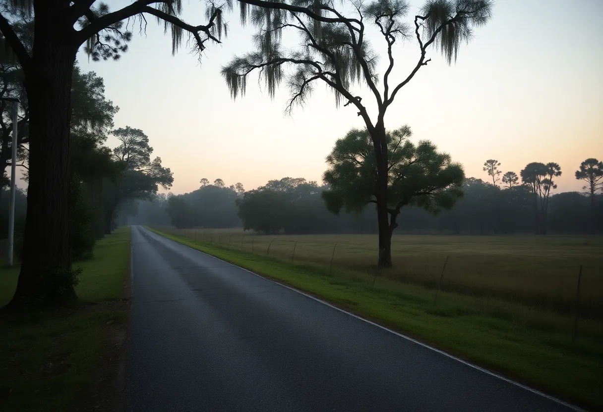 A peaceful view of Wakulla County, evoking a sense of mourning.