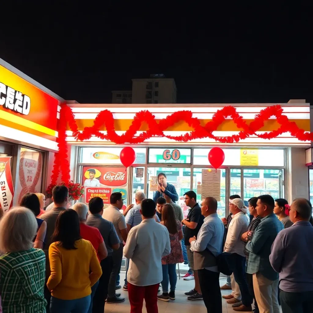 Crowd waiting outside Wawa in Tallahassee during the grand opening