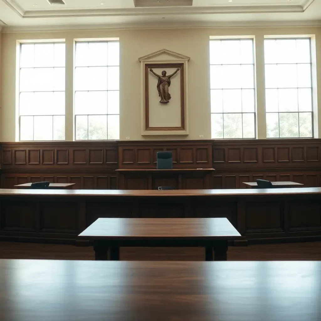 Courtroom symbolizing justice and family law