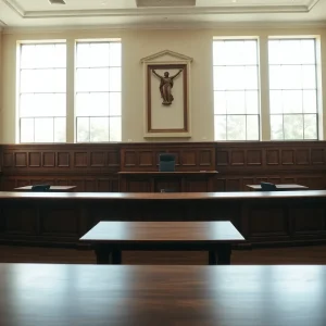 Courtroom symbolizing justice and family law