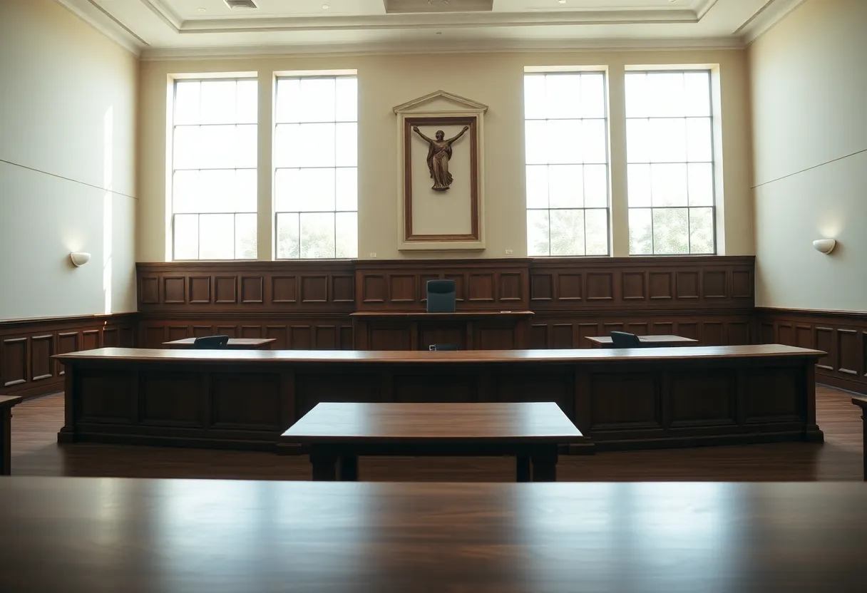 Courtroom symbolizing justice and family law