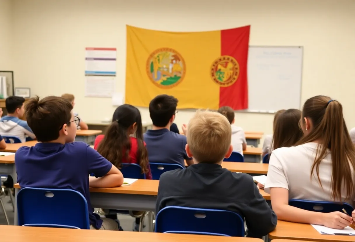 Classroom setting depicting changes in education legislation in Florida