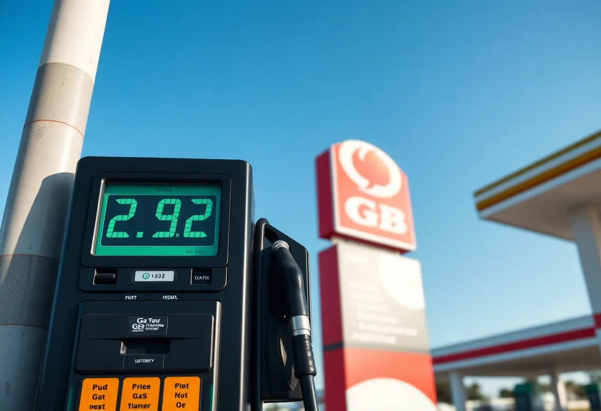 Gas pump showing $2.92 at a Florida gas station
