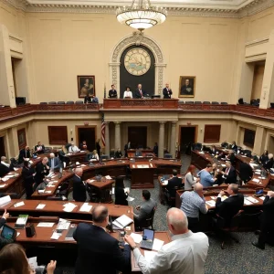 Florida lawmakers in discussion during legislative session