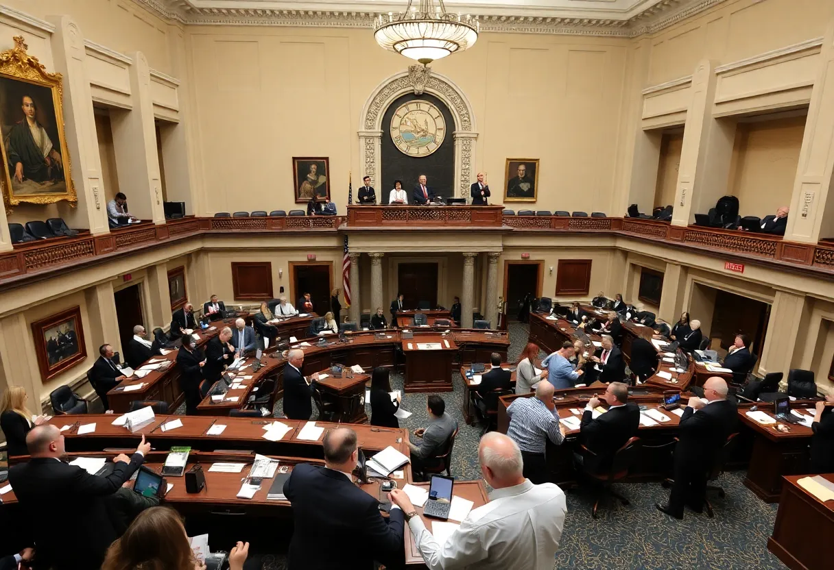 Florida lawmakers in discussion during legislative session