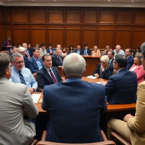 Meeting room discussing ethics in Florida politics