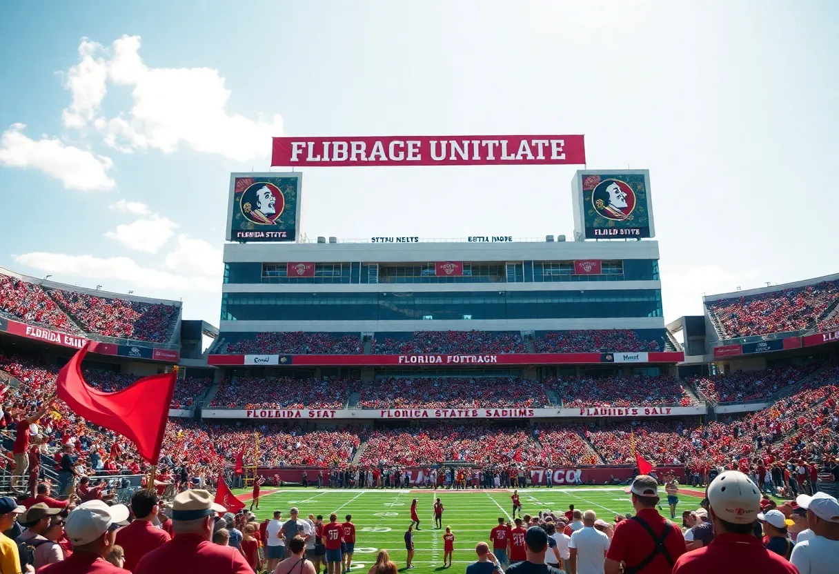 Florida State University football fans in stadium
