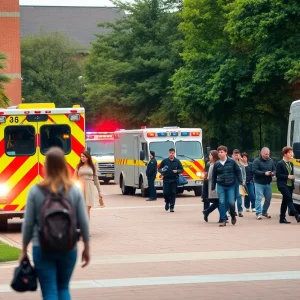 Emergency responders on the Florida State University campus after a shooting incident
