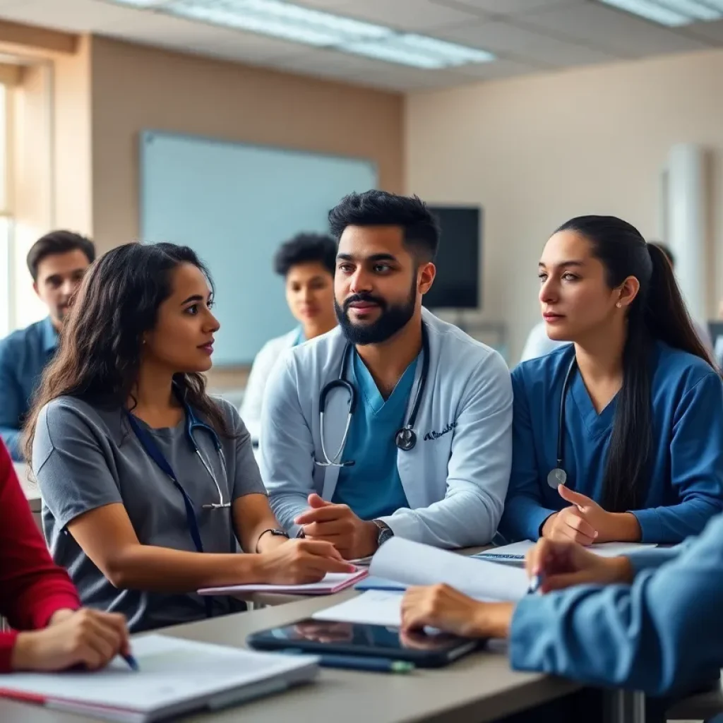 Diverse students in a classroom at FSU College of Medicine