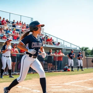 Florida State University softball players in action during a game.
