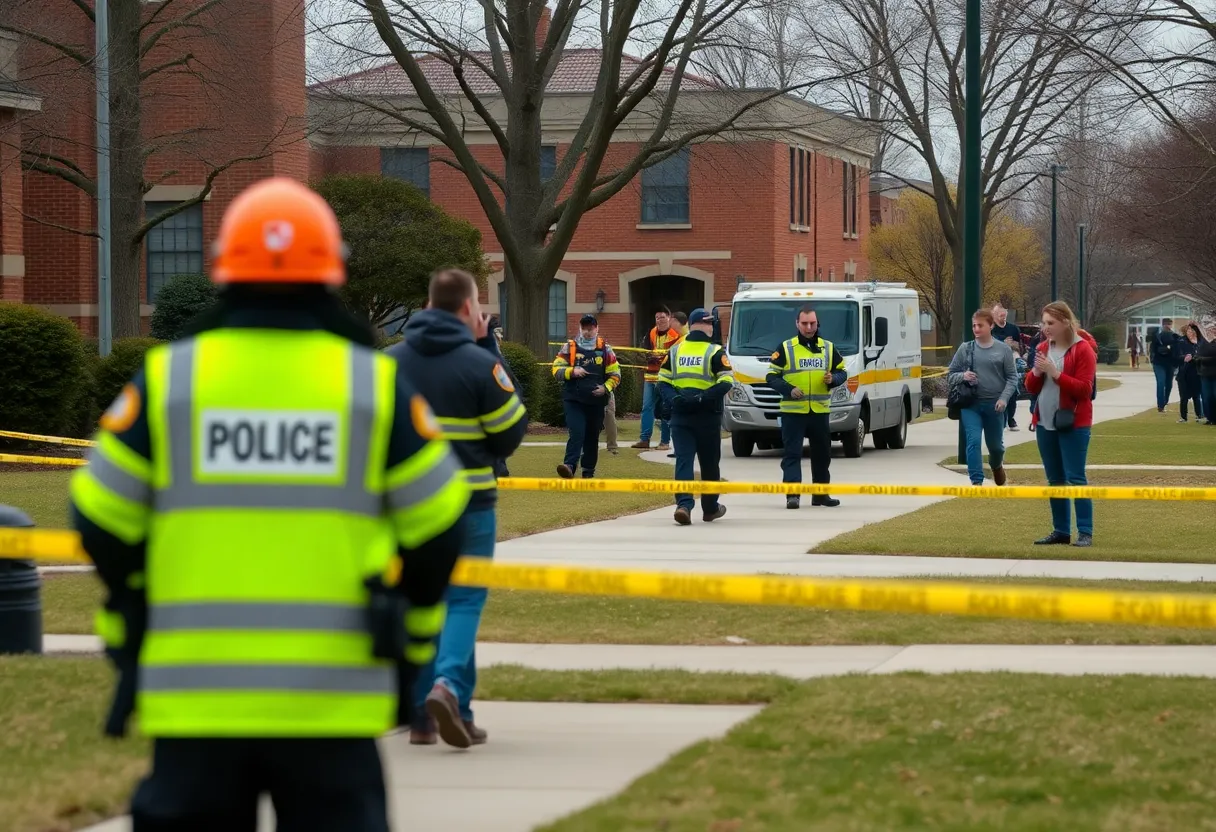 Emergency responders at Florida State University after a shooting incident