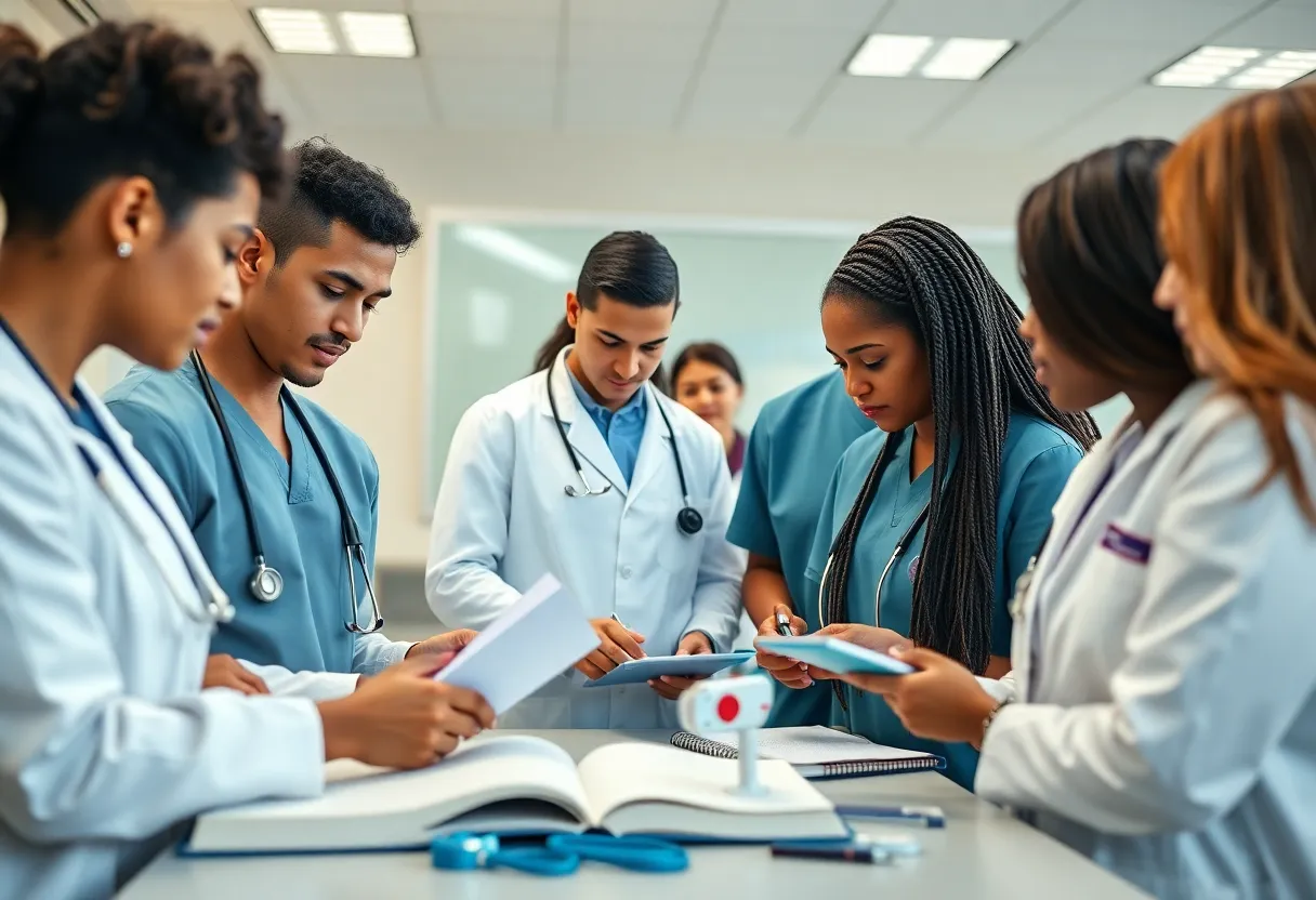 Aspiring medical students participating in hands-on training at FSU College of Medicine.
