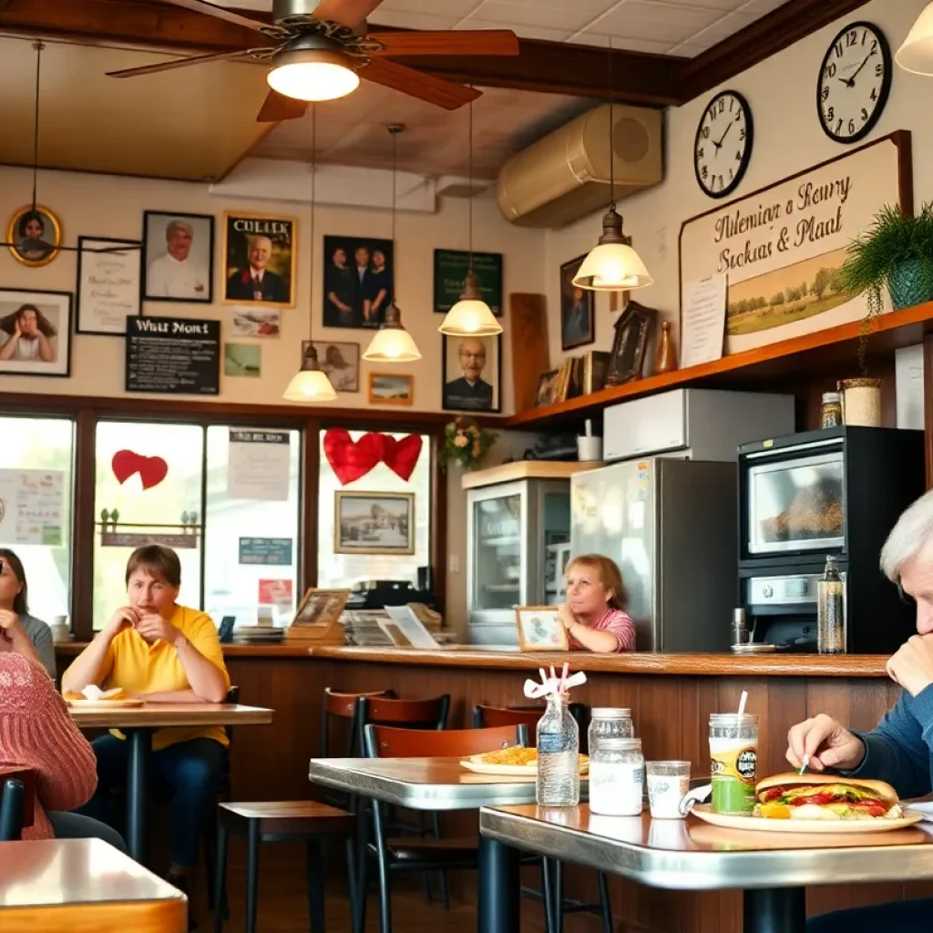 Interior of Goodies Eatery with customers enjoying breakfast