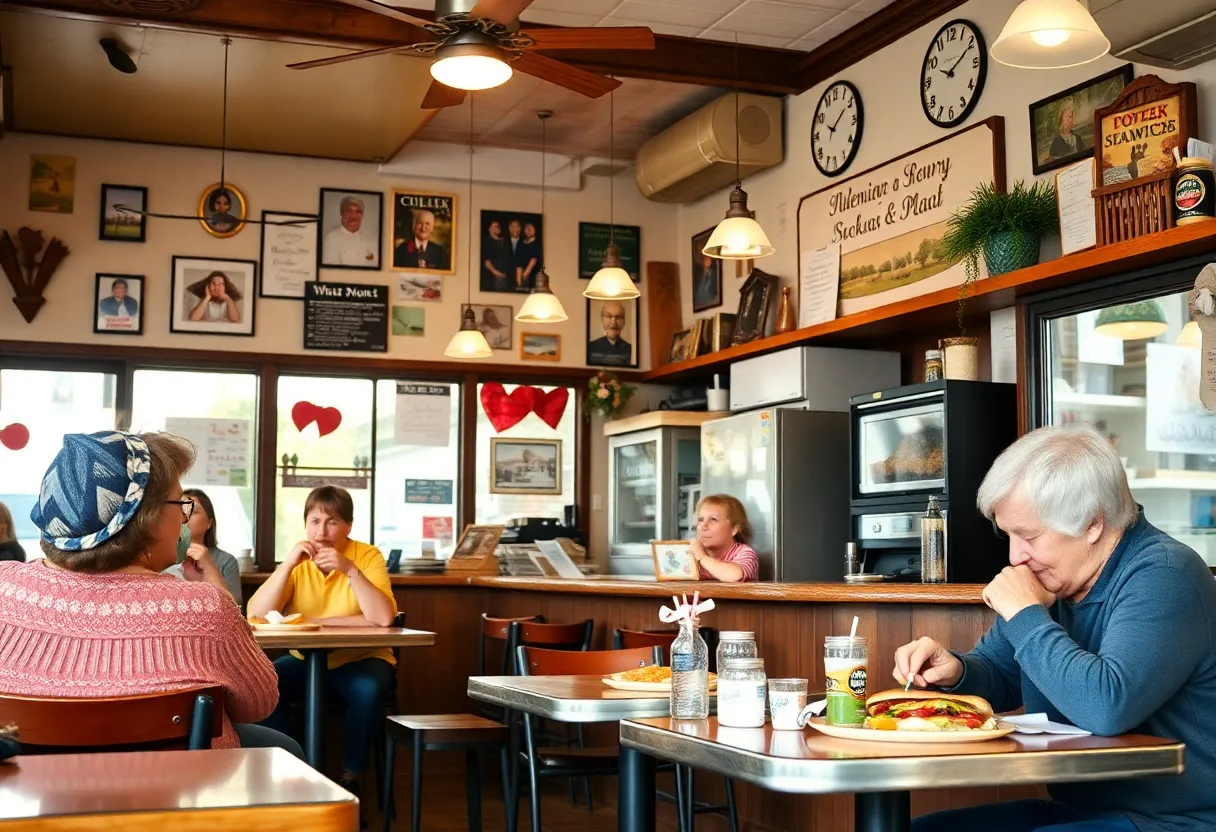 Interior of Goodies Eatery with customers enjoying breakfast