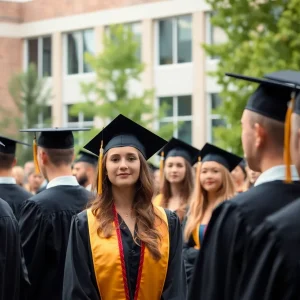 Graduation ceremony at Florida State University with graduates in caps and gowns.