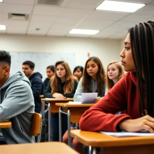 High school students engaged in their classroom activities