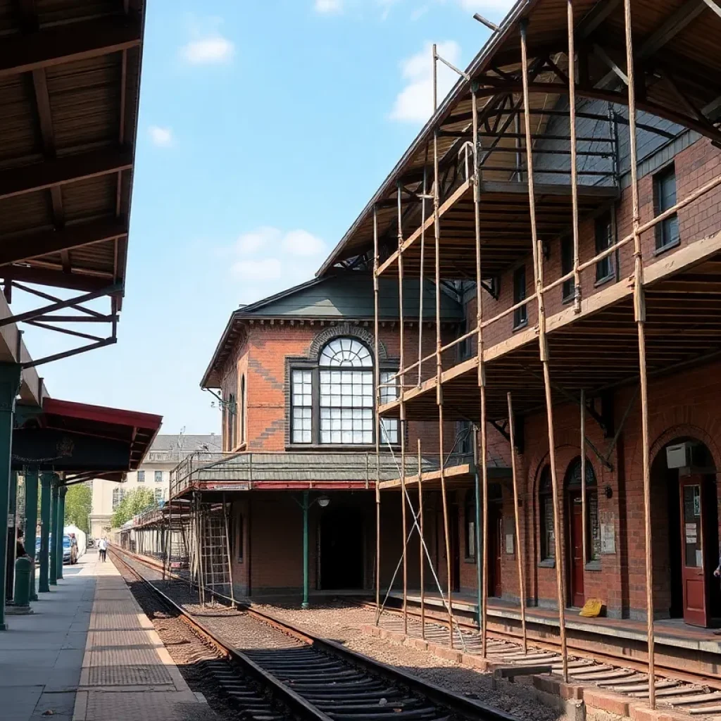 Construction work at the Historic Amtrak Station in Leon County