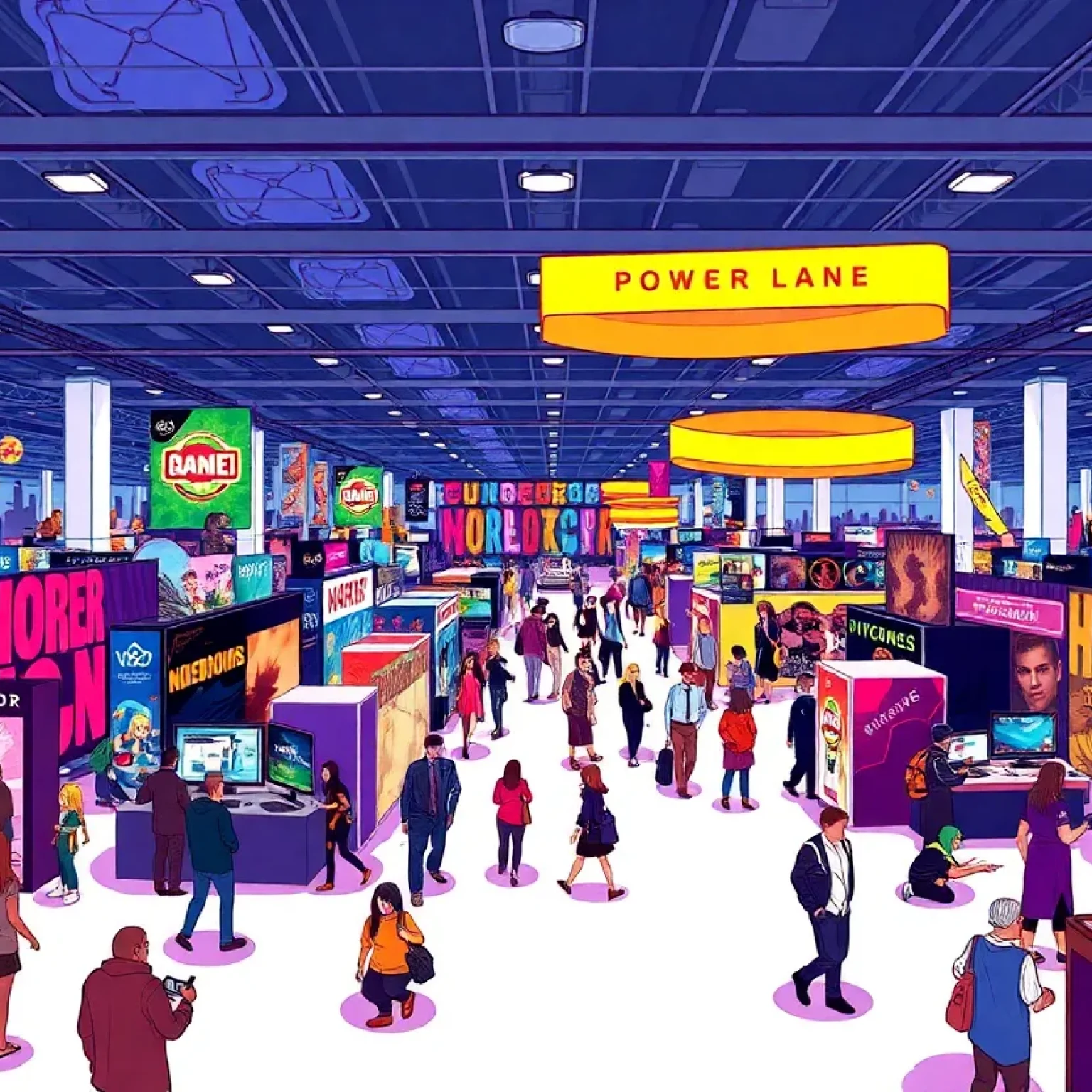 Illustration of Infinity Con's themed zones