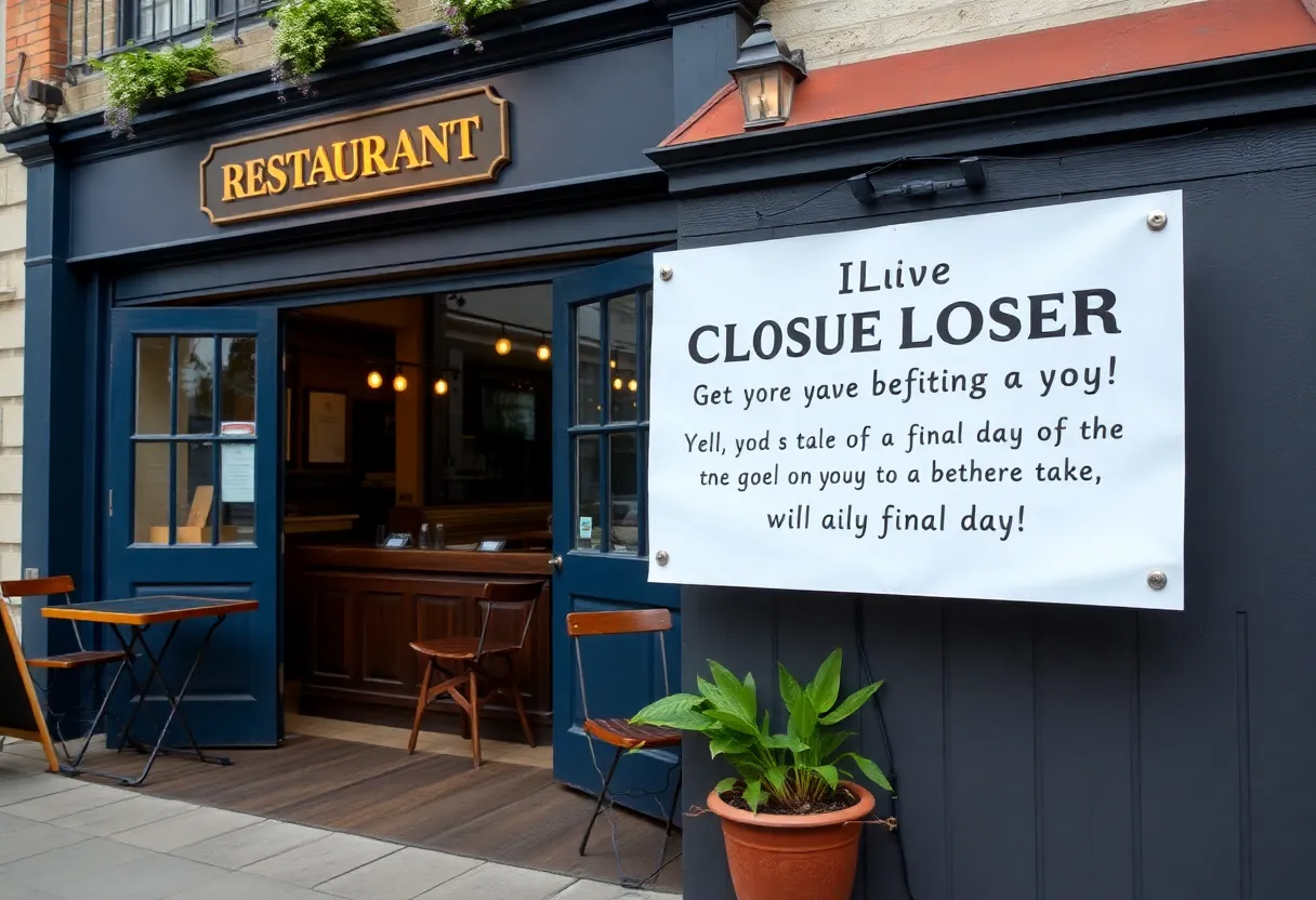 Closure announcement at Iron Daisy restaurant in Tallahassee