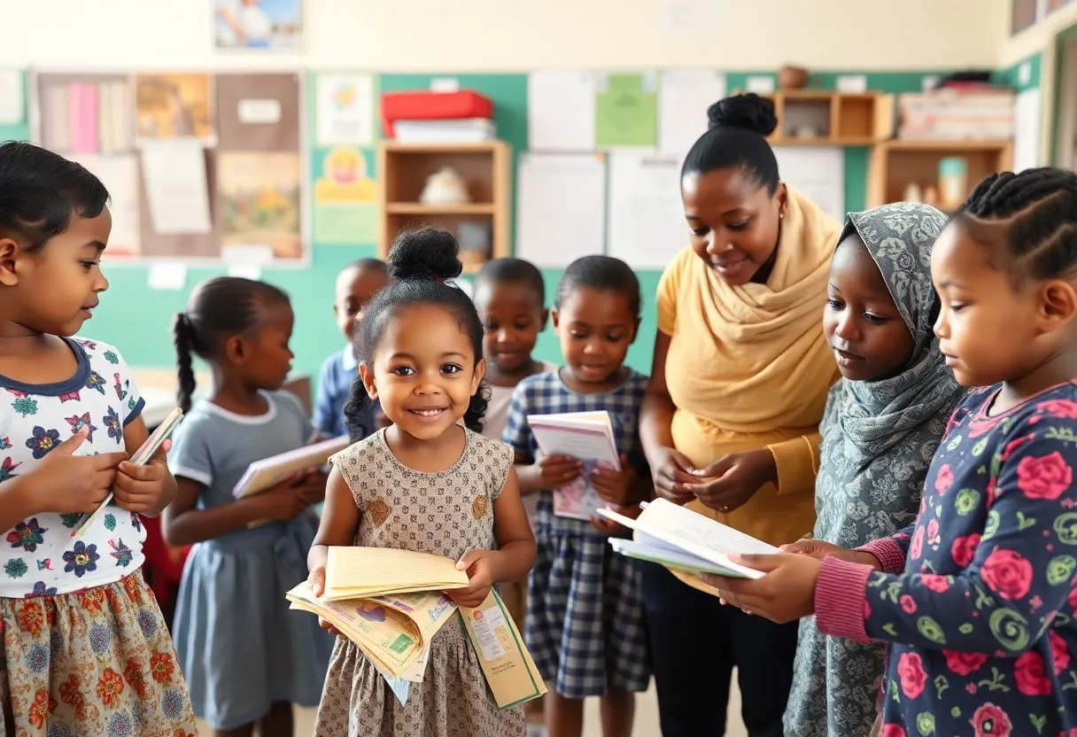 Children and families accessing resources at a community school in Leon County.