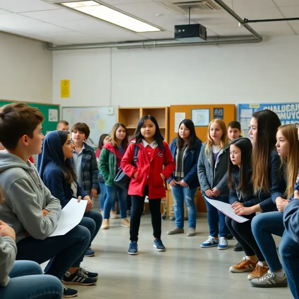 Concerned students discussing safety at Rickards High School