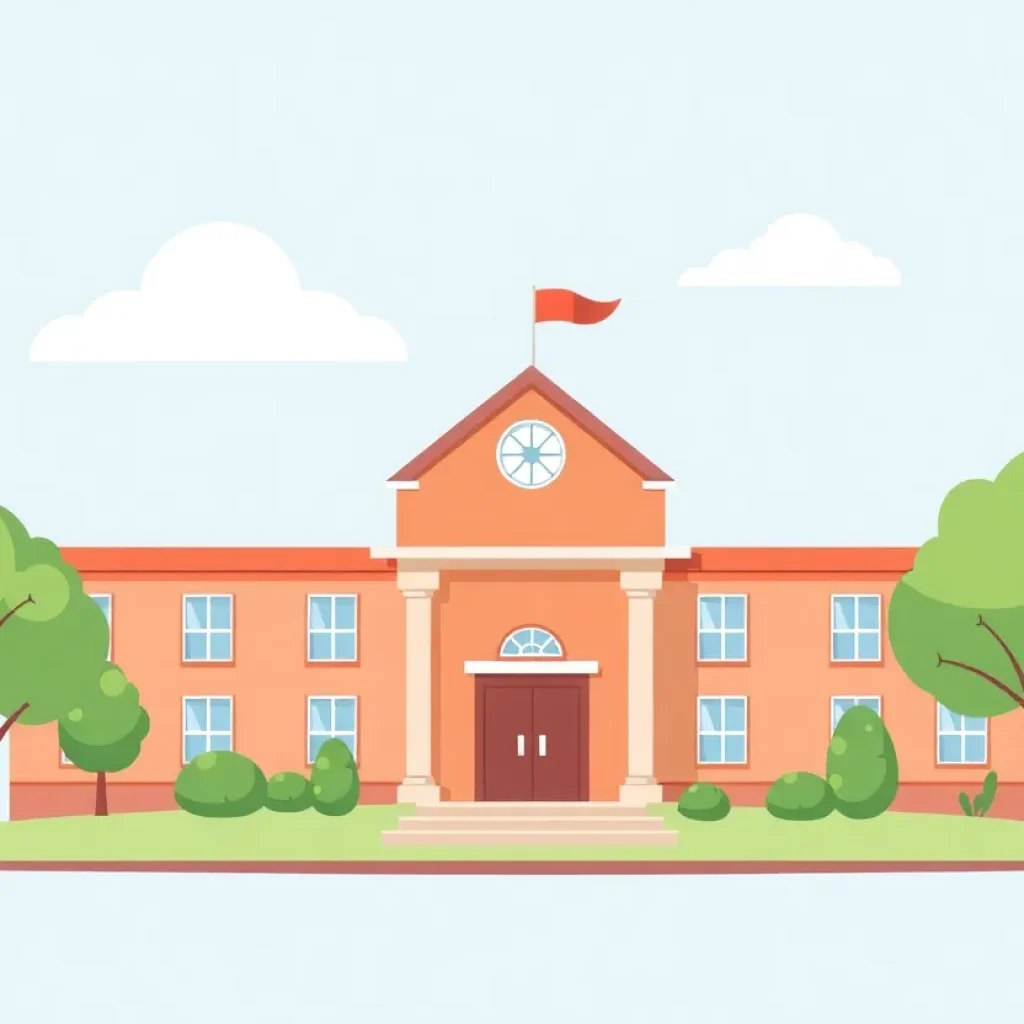 Illustration depicting a secure and welcoming school environment.