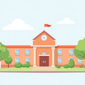 Illustration depicting a secure and welcoming school environment.