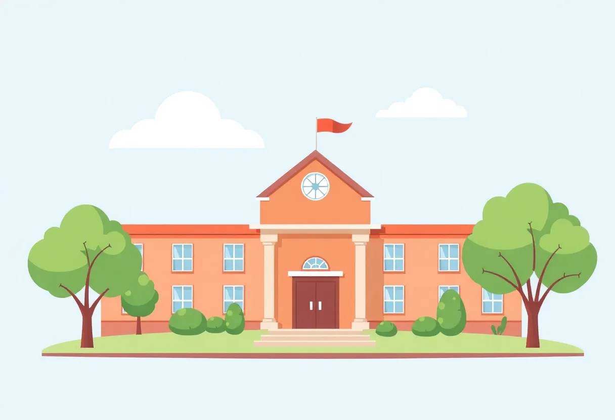 Illustration depicting a secure and welcoming school environment.
