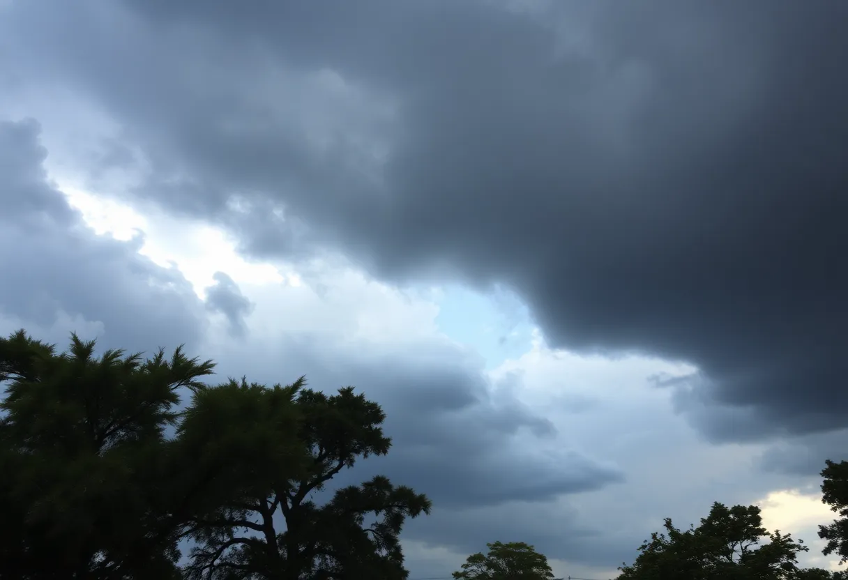 Stormy skies with dark clouds over Tallahassee