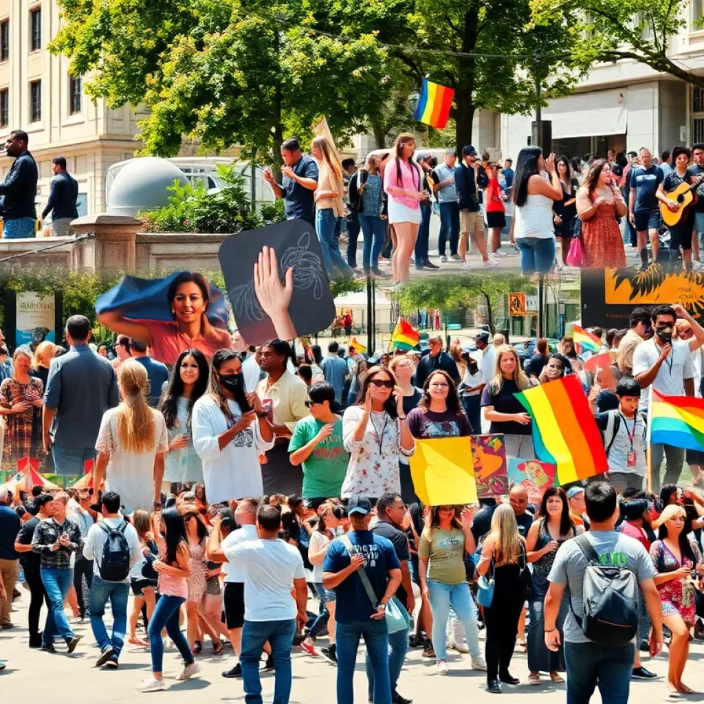 A vibrant scene of Tallahassee's cultural events showcasing music and art