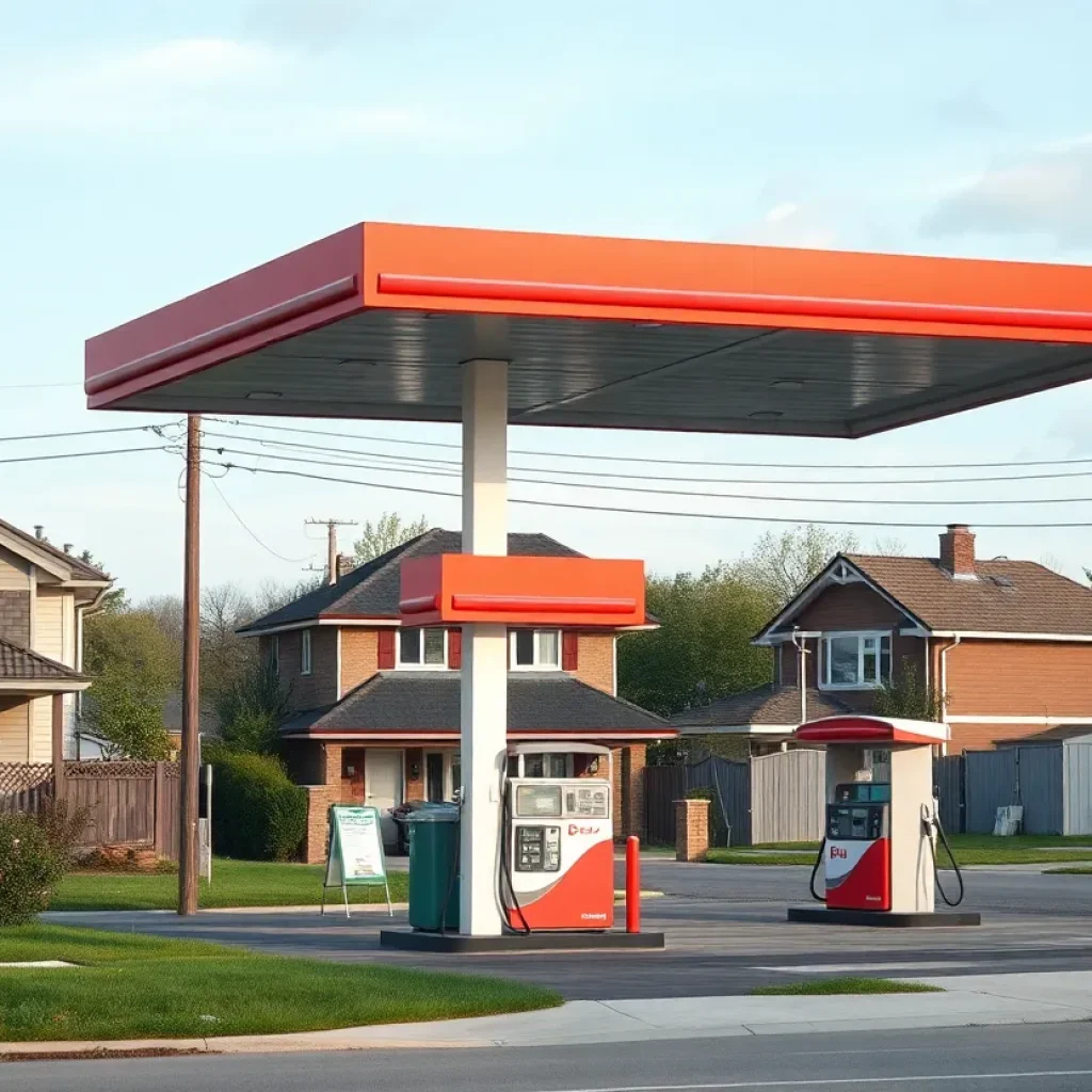 Rendering of the proposed gas station located in the Canopy subdivision of Tallahassee.