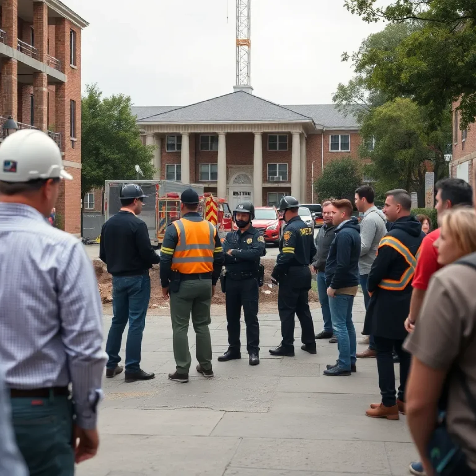 Law enforcement at a construction site near Florida State University