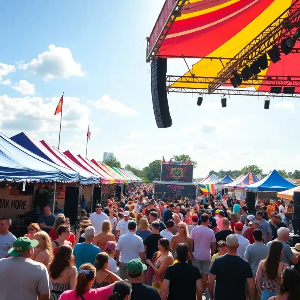 Crowd enjoying a summer music festival in Tallahassee