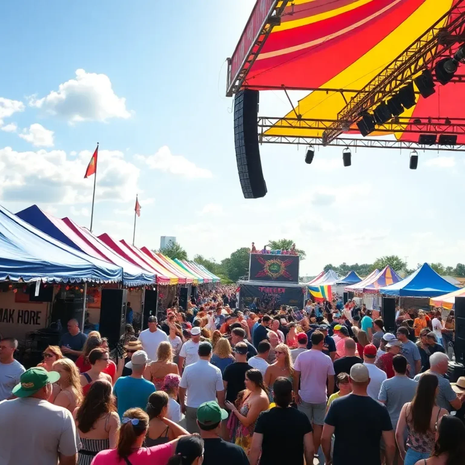 Crowd enjoying a summer music festival in Tallahassee