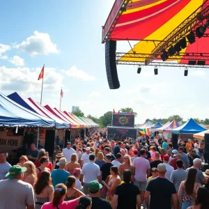 Crowd enjoying a summer music festival in Tallahassee