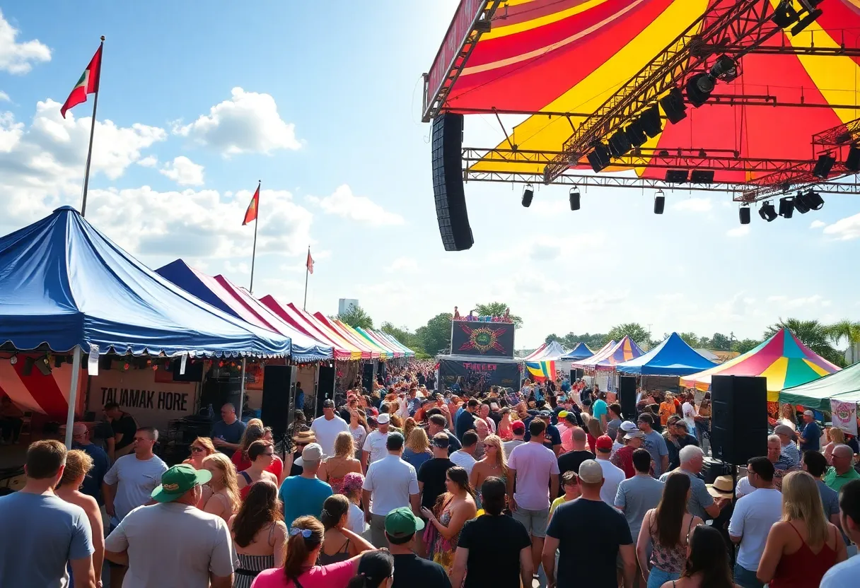 Crowd enjoying a summer music festival in Tallahassee
