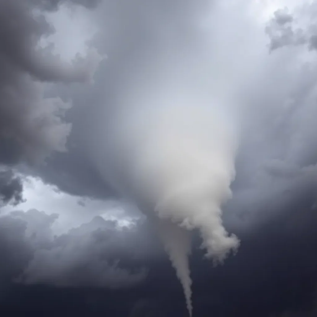Dark storm clouds signaling a tornado watch in southern regions
