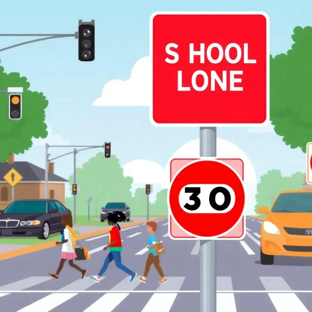 Automated speed enforcement camera in a school zone
