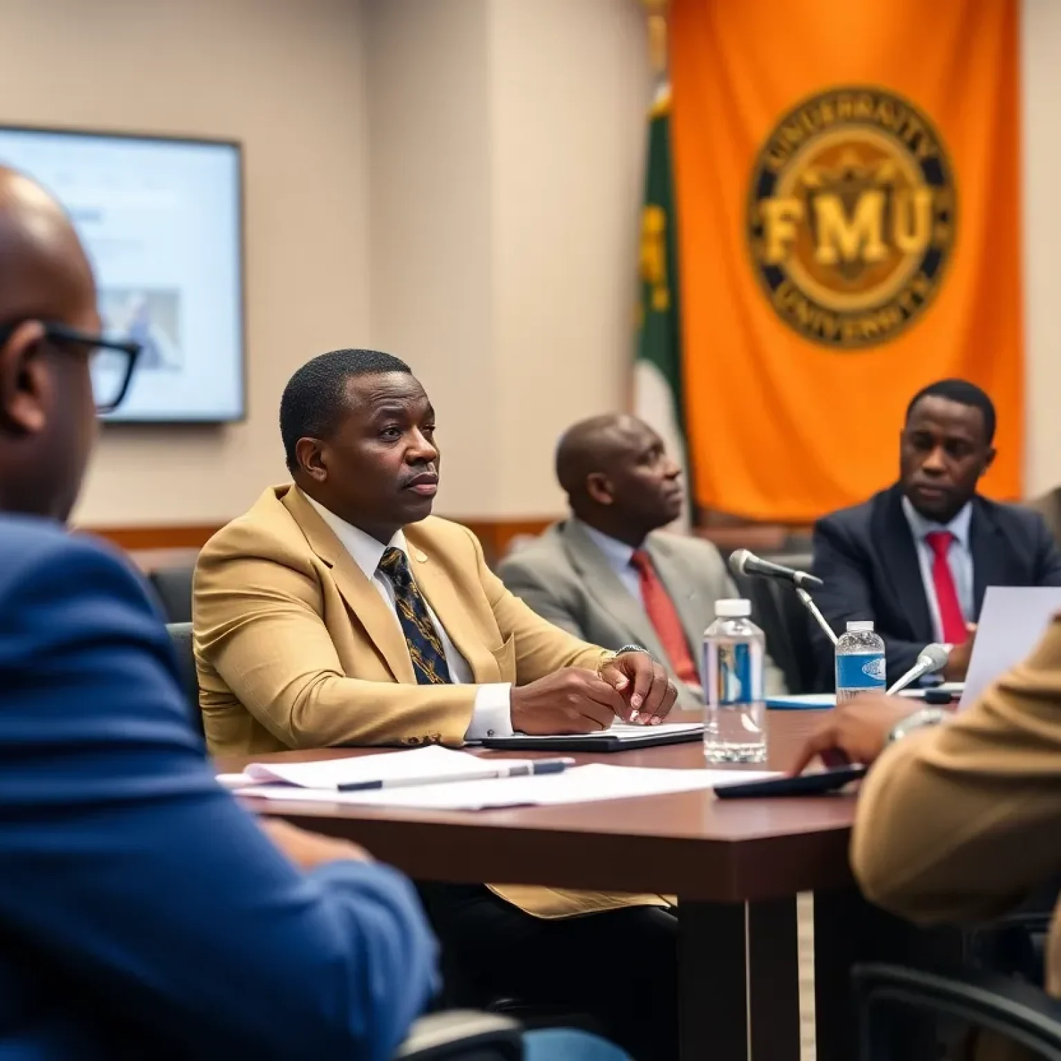 FAMU Foundation board members discussing budget and salary proposals.