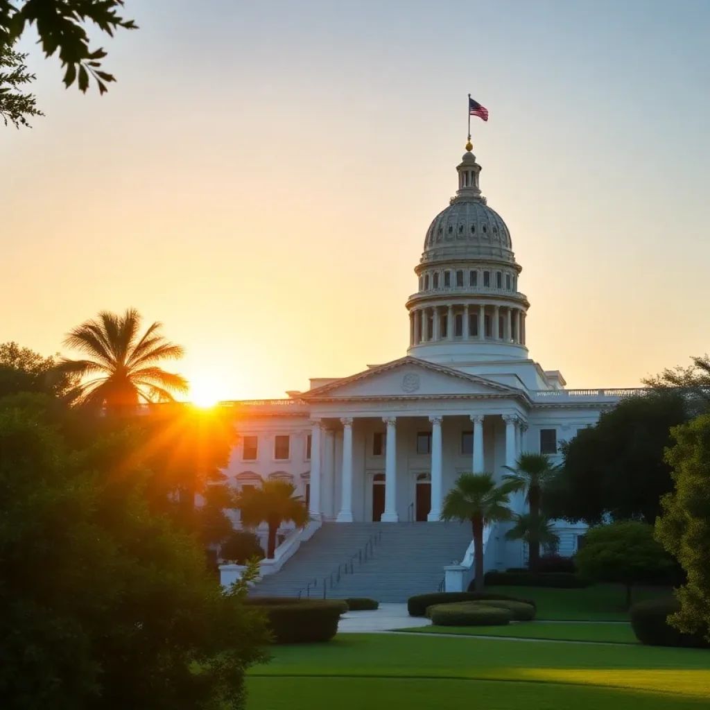 The Florida Capitol building at sunset