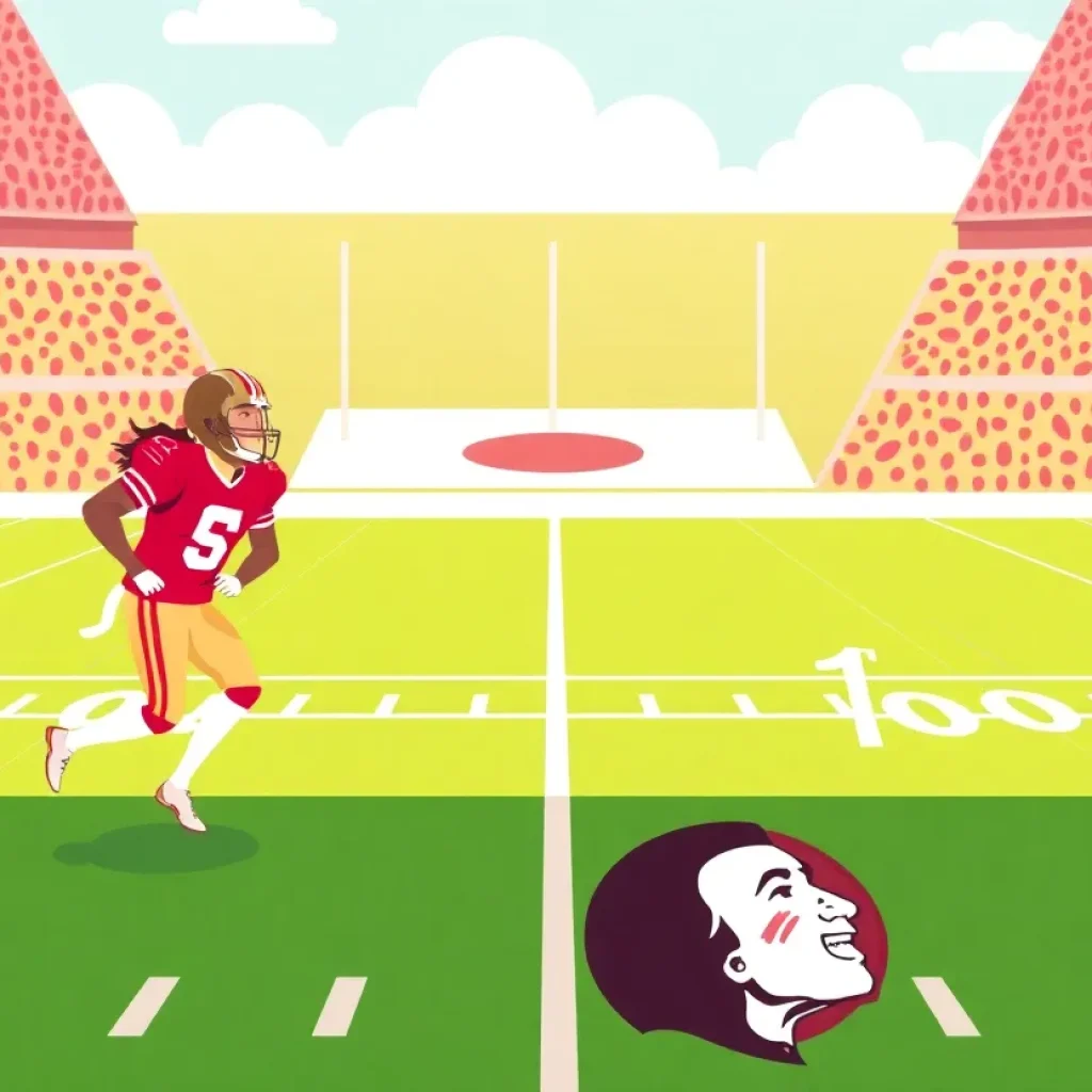 Florida State football players showcasing team spirit on the field