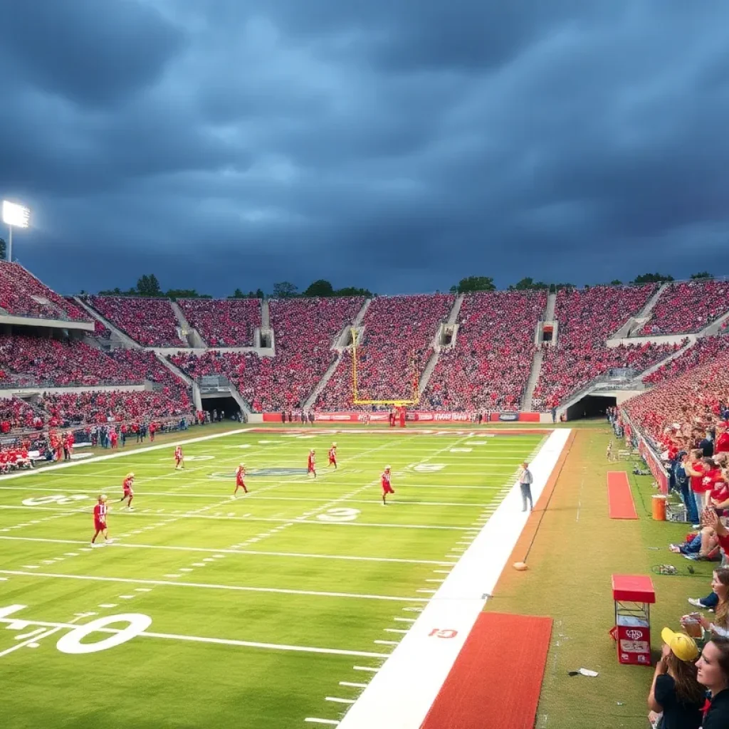Exciting football game at Florida State University with fans cheering.